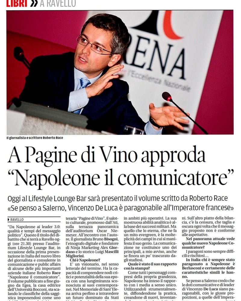 A Pagine di Vino approda Napoleone il comunicatore