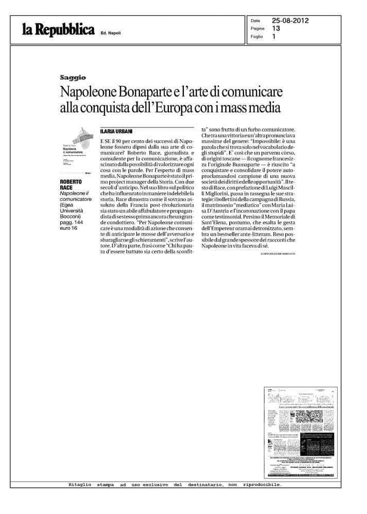 Napoleone Bonaparte e l'arte di comunicare l'Europa con i mass media