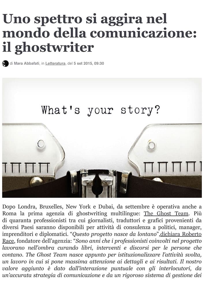 Uno spettro si aggira nel mondo della comunicazione: il ghostwriter