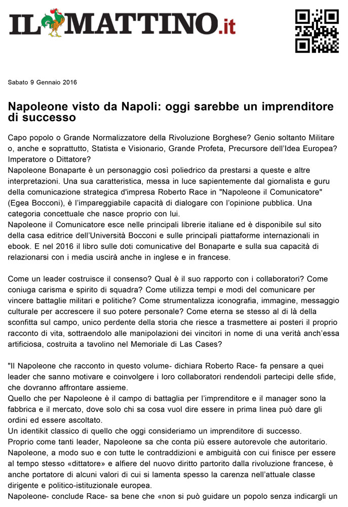 Napoleone visto da Napoli: oggi sarebbe un imprenditore di successo