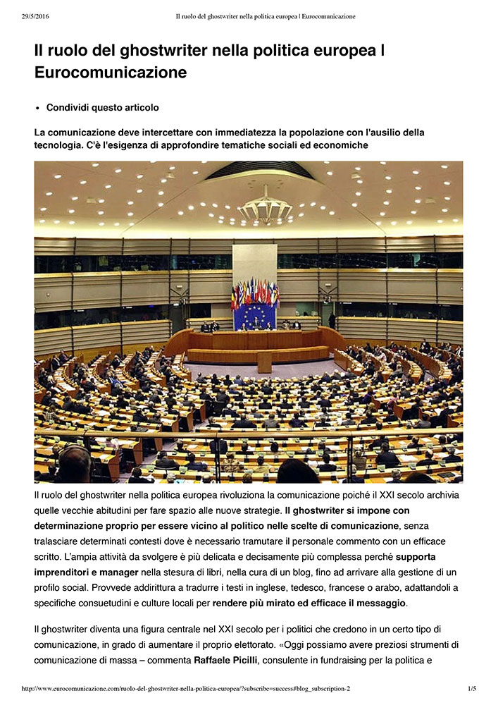 Il ruolo del ghostwriter nella politica europea I Eurocomunicazione